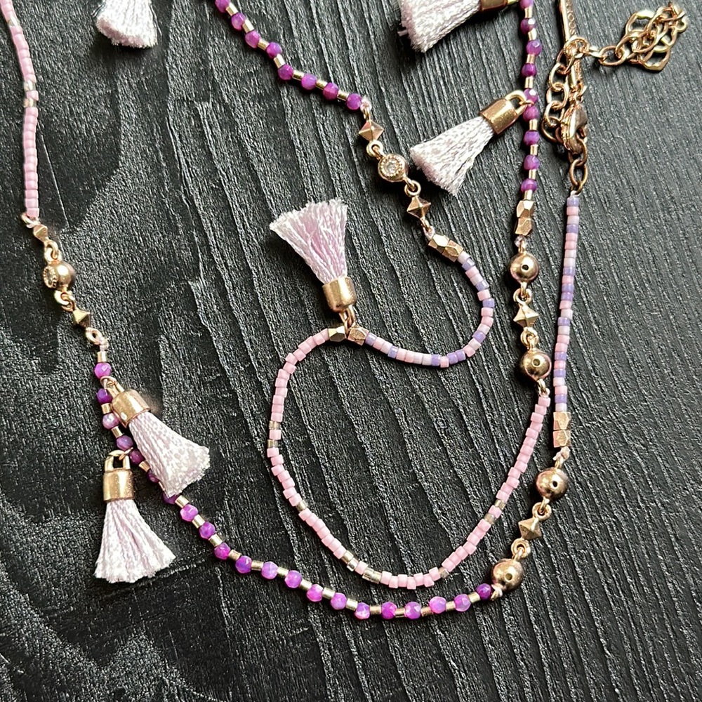 Purple Kendra Scott Augusta tassel necklace